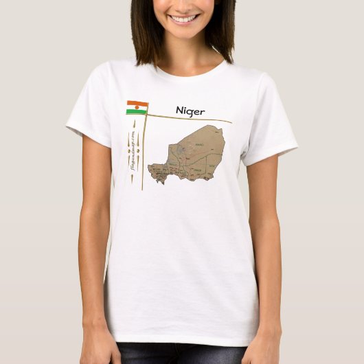 Nigerkarte + Flagge + T - Shirt (Vorderseite)