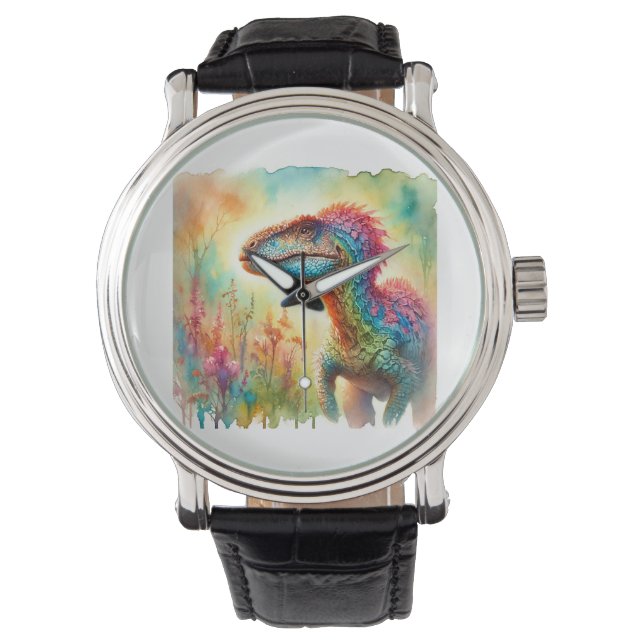 Nigersaurus in Watercolor 150624AREF103 - Watercol Armbanduhr (Vorderseite)