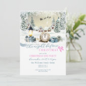 Night Before Christmas Festive Christmas Eve Party Einladung (Stehend Vorderseite)