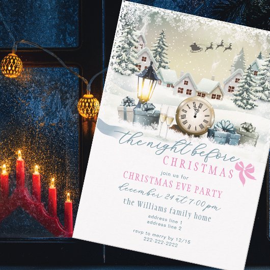 Night Before Christmas Festive Christmas Eve Party Einladung