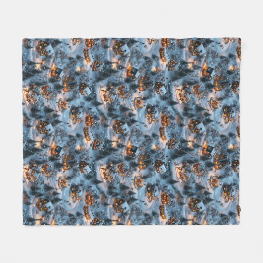 Night Before Christmas - Twilight Serenity  Fleecedecke (Vorderseite (Horizontal))