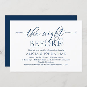 Night Before, Navy Blue, Probe Dinner Einladung