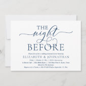 Night Before, Navy Blue, Probe Dinner Einladung (Vorderseite)