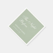 Night Before Sage Green Simple Probe Dinner Serviette (Ecke)