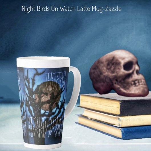 Night Birds on Watch Latte Tasse