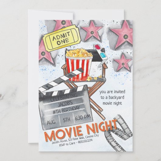 Night Birthday Party Einladung (Vorderseite)