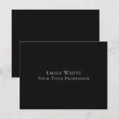Night Black Plain Elegant Professional Modern Mitteilungskarte (Vorne/Hinten)