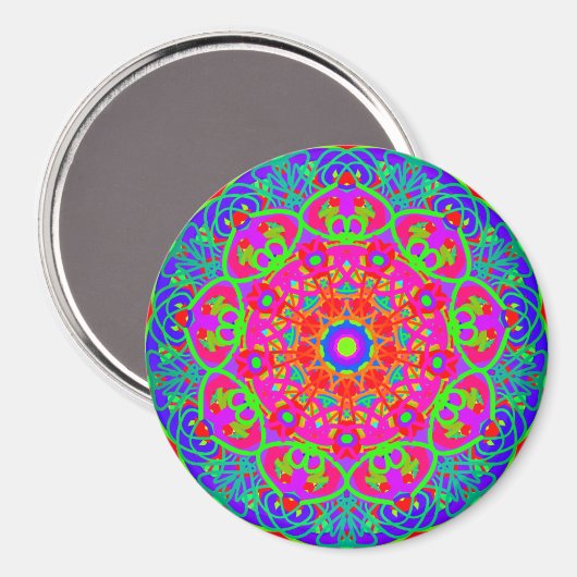 Night Blooming Blume Mandala Style Magnet (Vorderseite/Rückseite)