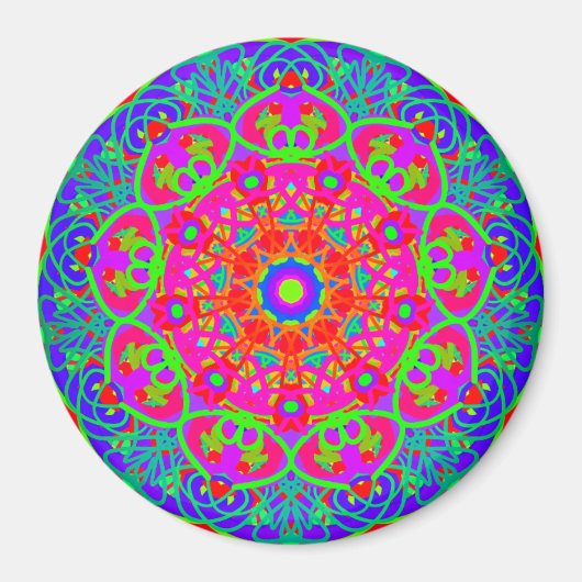 Night Blooming Blume Mandala Style Magnet (Vorne)