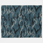 Night Blue Camouflage Camouflage Fleecedecke (Vorderseite (Horizontal))