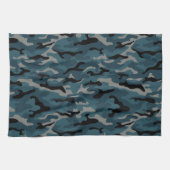 Night Blue Camouflage Camouflage Geschirrtuch (Horizontal)