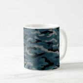 Night Blue Camouflage Camouflage Kaffeetasse (VorderseiteRechts)
