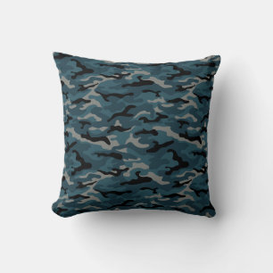 Night Blue Camouflage Camouflage Kissen