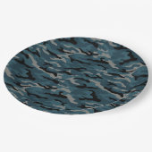 Night Blue Camouflage Camouflage Pappteller (Schrägansicht)