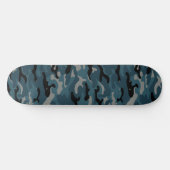 Night Blue Camouflage Camouflage Skateboard (Horizontal)