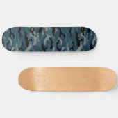 Night Blue Camouflage Camouflage Skateboard (Horizontal)