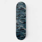 Night Blue Camouflage Camouflage Skateboard (Vorderseite)