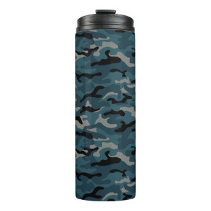Night Blue Camouflage Camouflage Thermosbecher