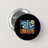 Night Blue Jay Halloween Button (Vorne & Hinten)
