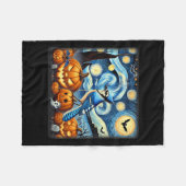 Night Blue Jay Halloween Fleecedecke (Vorderseite (Horizontal))