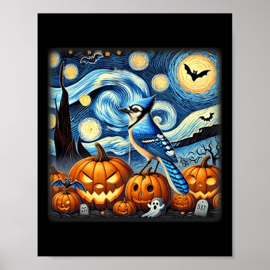 Night Blue Jay Halloween Poster (Vorne)