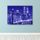 Night Blue New York City Pop Art Leinwanddruck (Insitu (Holzboden))