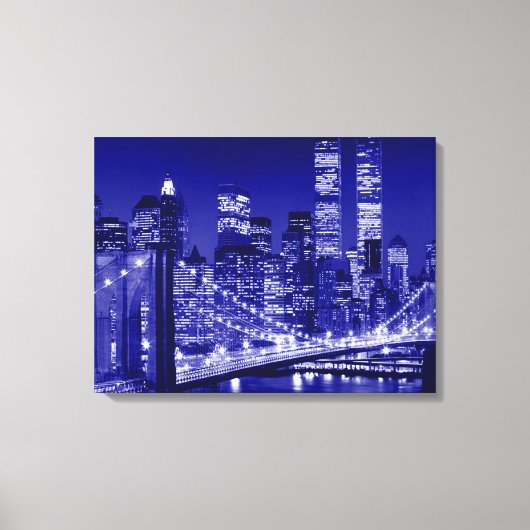 Night Blue New York City Pop Art Leinwanddruck (Vorderseite)