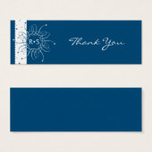 Night Blue Rosette Wedding Vielen Dank Tag (Vorne & Hinten)