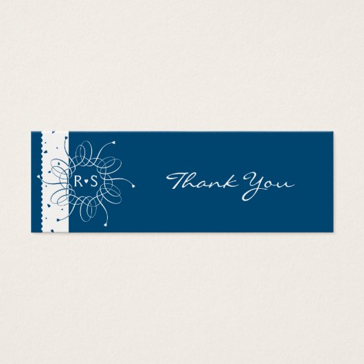 Night Blue Rosette Wedding Vielen Dank Tag (Vorderseite)