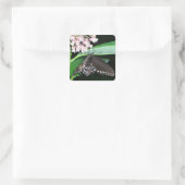 Night Butterfly Black Frack in Shenandoah Quadratischer Aufkleber (Tasche)