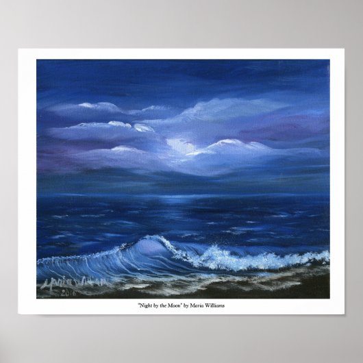 "Night by the Moon" Poster mit der Grenze von MWil (Vorne)