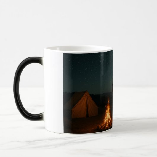 Night Campfire Mug - Western Camping Design Verwandlungstasse (Links)