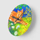Night Cat Runde Wanduhr (Winkel)