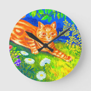 Night Cat Runde Wanduhr
