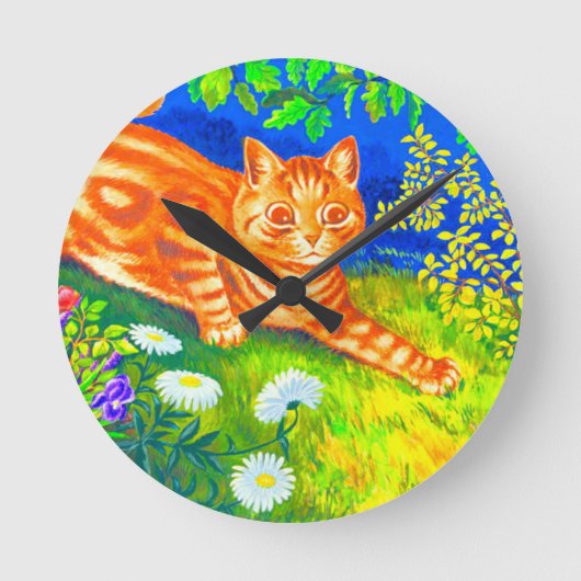 Night Cat Runde Wanduhr (Vorderseite)