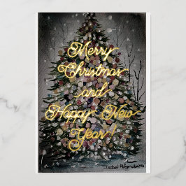 Night Christmas - Frohe Weihnachten Neues Jahr Folien Feiertagskarte