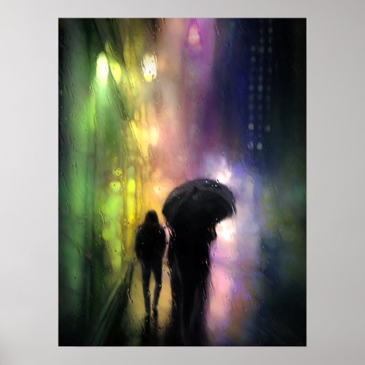 NIGHT CITY RAIN DRUCK POSTER (Vorne)