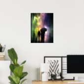 NIGHT CITY RAIN DRUCK POSTER (Heimbüro)