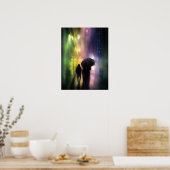 NIGHT CITY RAIN DRUCK POSTER (Küche)