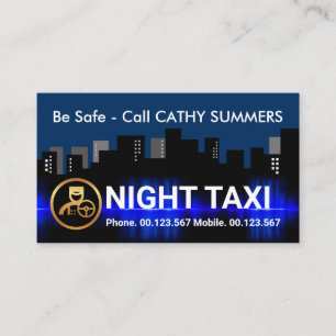 Night City Silhouette Taxi Chauffeur #Zazzle Made Visitenkarte