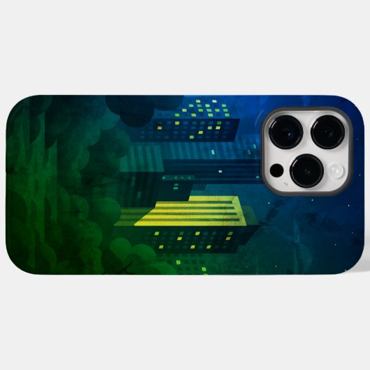 Night City Skyline Case-Mate iPhone Hülle (Rückseite (Horizontal))