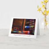 Night Cityscape - Herzlichen Glückwunsch zu Ihrem  Karte (Gelbe Blume)