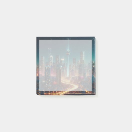 Night Cityscape Post-It Notes Klebezettel (Vorderseite)