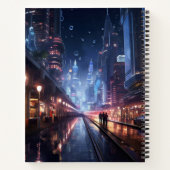Night Cityscape Sci-Fi Notizblock (Rückseite)