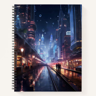 Night Cityscape Sci-Fi Notizblock
