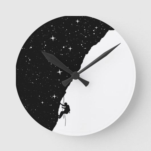 Night Climbing Runde Wanduhr (Vorderseite)