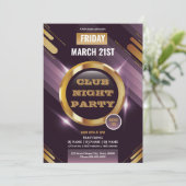 Night Club Party Invitation Template (Stehend Vorderseite)