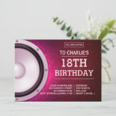 Night Club Thema rosa Einladung (Stehend Vorderseite)