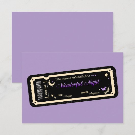  Night coupon Dankeskarte (Vorne/Hinten)