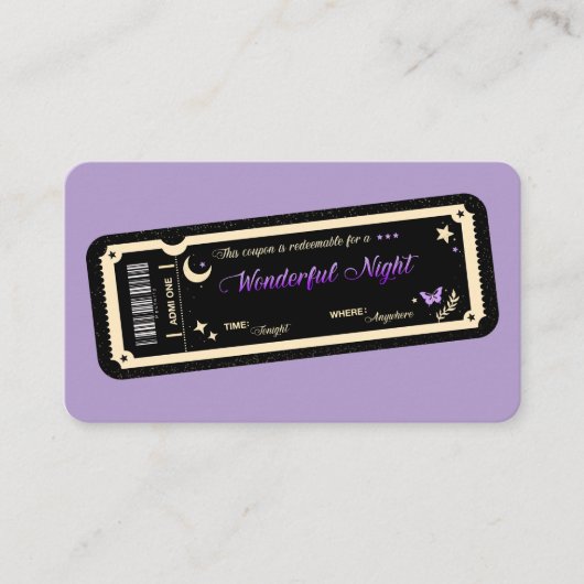  Night coupon Visitenkarte (Vorderseite)